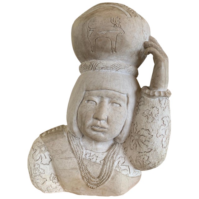 Doug Hyde Stone Sculpture of an American Inuit For Sale