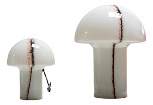 Lido Glass Mushroom Table Lamps from Peill & Putzler, Germany 1970s, Set of 2
