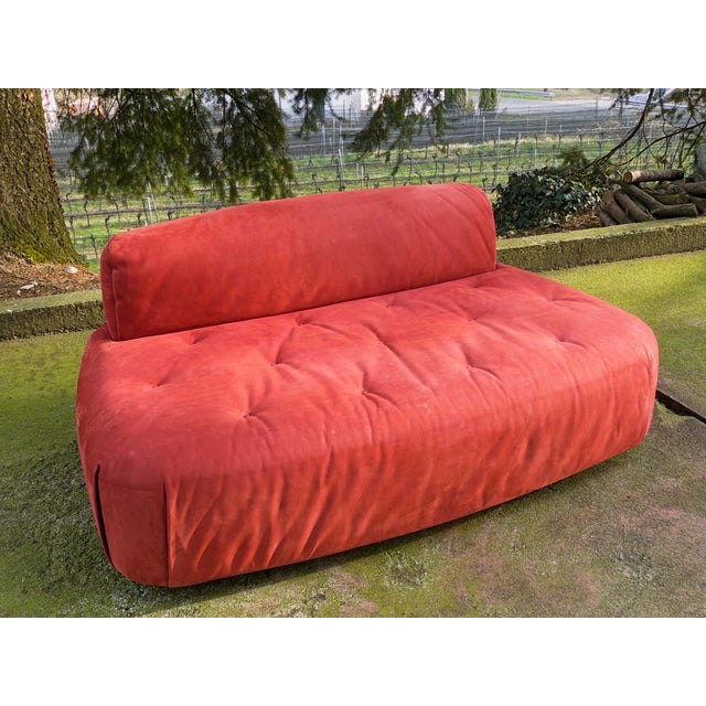 Cashmere Rubies Leather Two-Seater Mademoiselle Sofa by Matteo Thun and Antonio Rodriguez for Baxter, 1960s For Sale - Image 9 of 18