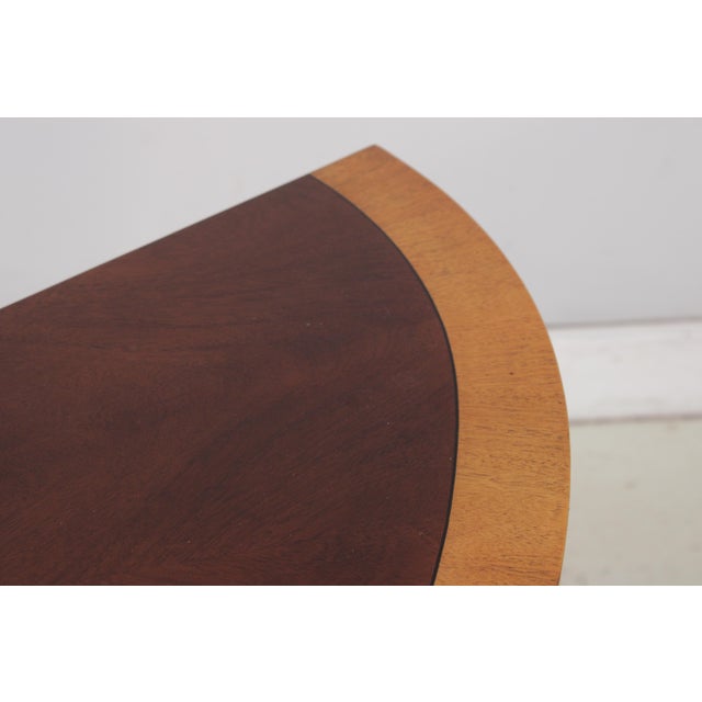 Ethan Allen Inlaid Mahogany Console Hall Table For Sale - Image 12 of 18