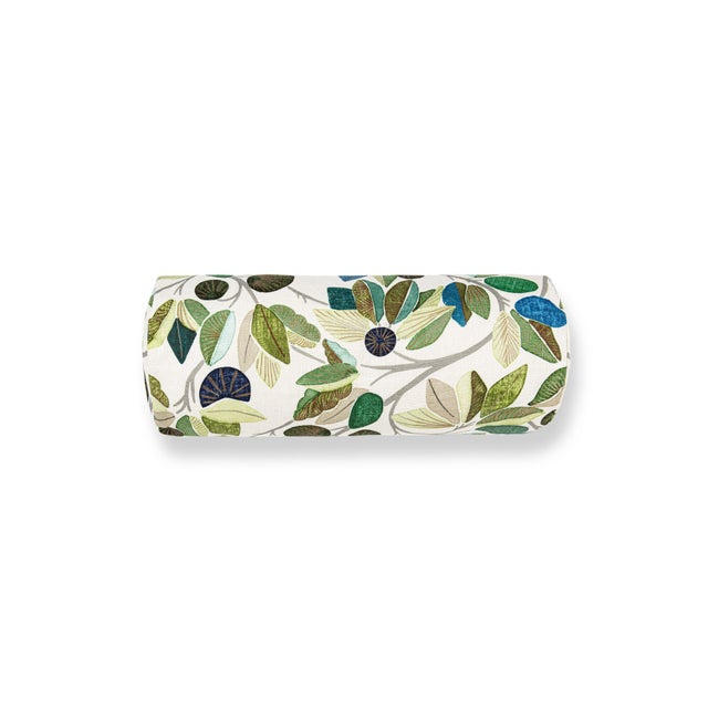 Contemporary The House Of Scalamandré Linden Bolster Pillow In Foliage For Sale - Image 3 of 3