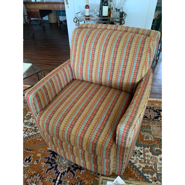 Mid 20th Century Pair Swivel MCM Accent Chairs For Sale - Image 5 of 8
