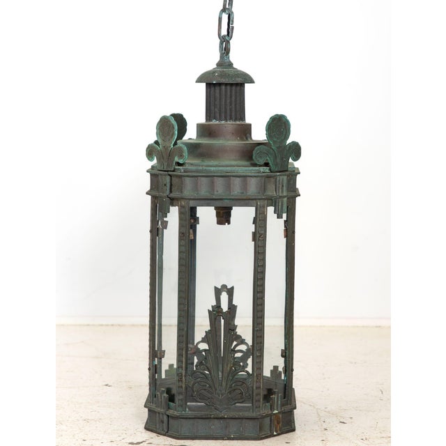 Bronze Art Deco Lantern, Circa 1920-30s For Sale - Image 12 of 13
