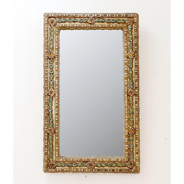 Italian Mirror in Stucco and Colored Stones For Sale - Image 12 of 13