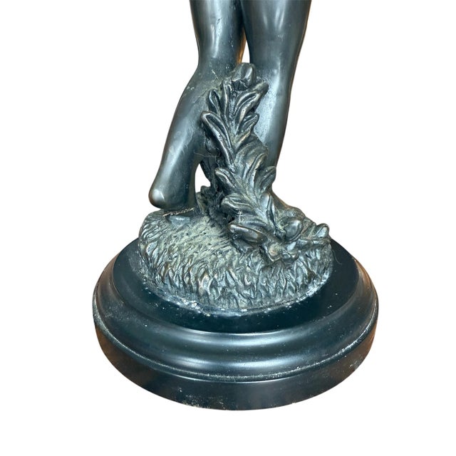 Metal French Bronze Figural Table Lamp After Auguste Moreau For Sale - Image 7 of 12