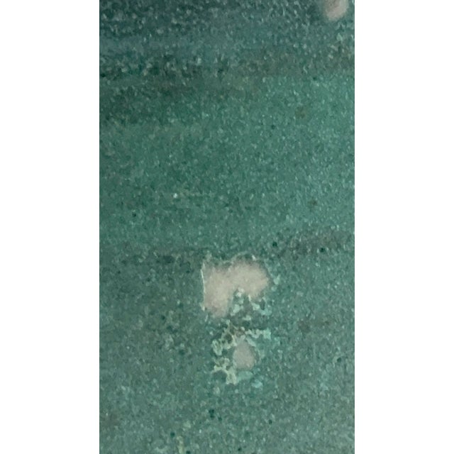 Vintage Studio Pottery Pitcher — Turquoise & Periwinkle Glaze, Hand-Thrown, 9.25” Tall For Sale In Richmond - Image 6 of 8