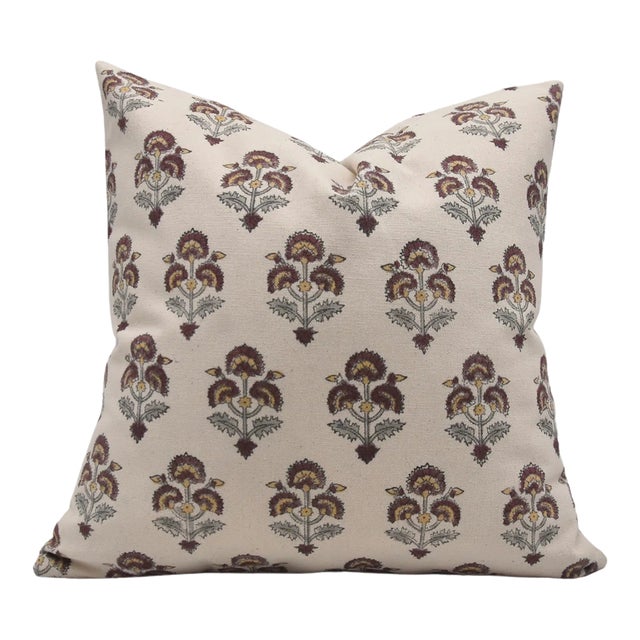 Fabdivine Handmade Block Printed Cushion Cover 24x24 Inch Duck Canvas-Traffic Light For Sale