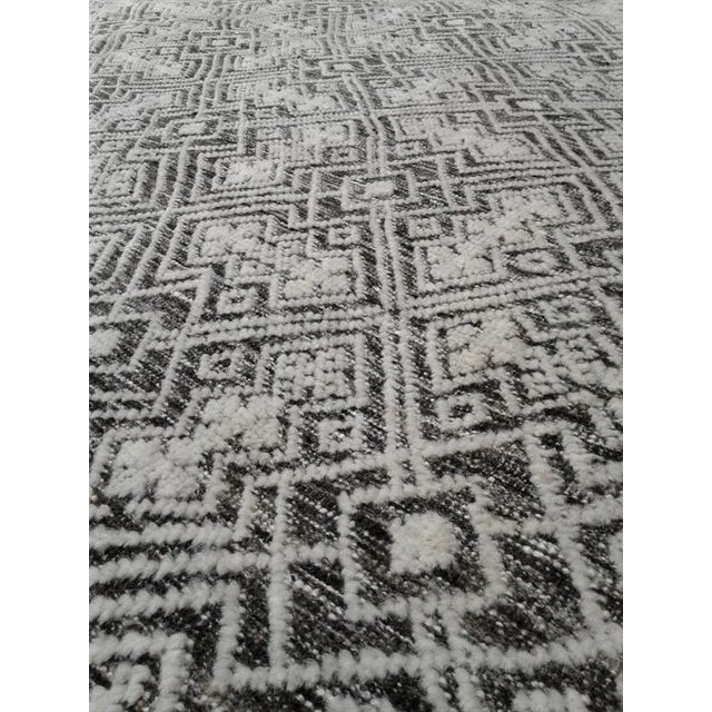 2010s Modern Hand Knotted Wool & Viscose Rug- 8′ × 9′11″ For Sale - Image 5 of 6