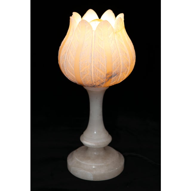 Art Deco alabaster table lamp, France, circa 1940. Beautiful alabaster table lamp, France, circa 1940. The lamp is in good...