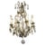 Glass Bronze and Crystal Chandelier For Sale - Image 7 of 7