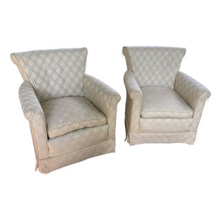 1950s Pair of Club Chairs With Slight Wingback For Sale