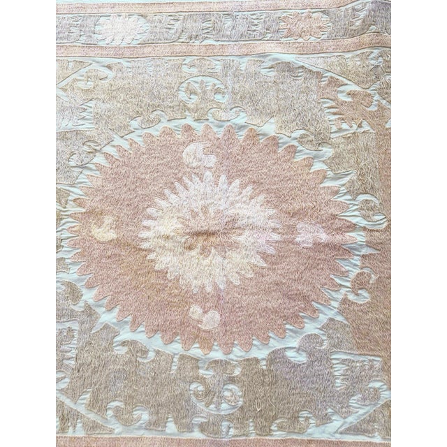 Vintage Embroidery Suzani from Uzbekistan, circa late 1960s. Dimension; 49'' x 56'' inches / 124 x 143 cm / 4'1'' x 4'8''...