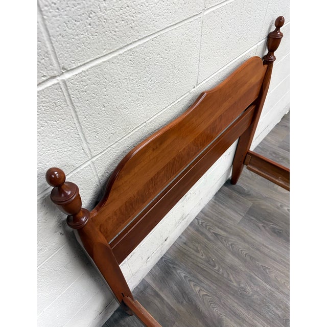 Vintage Twin Size Federal Style Empire Style American Tiger Maple Bed For Sale - Image 9 of 10