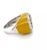 Contemporary Late 20th Century Multicolor Sapphire & Yellow Enamel 14k White Gold Oval Top Ring, Size 6.5 For Sale - Image 3 of 6
