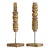 This pair of oversized pillar candle holders features salvaged, turned wood spindles with a distressed paint finish in a...