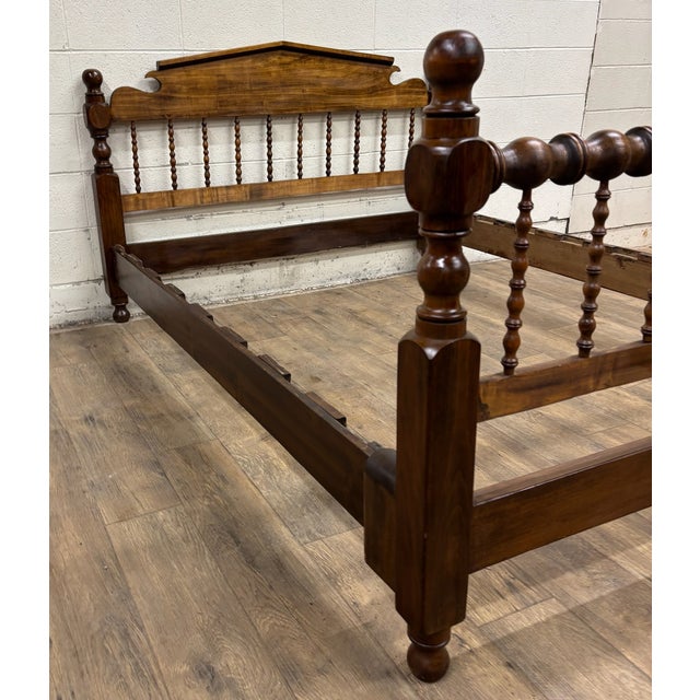 Vintage Full Size Jenny Lind Spindle Spool Bed For Sale - Image 11 of 12