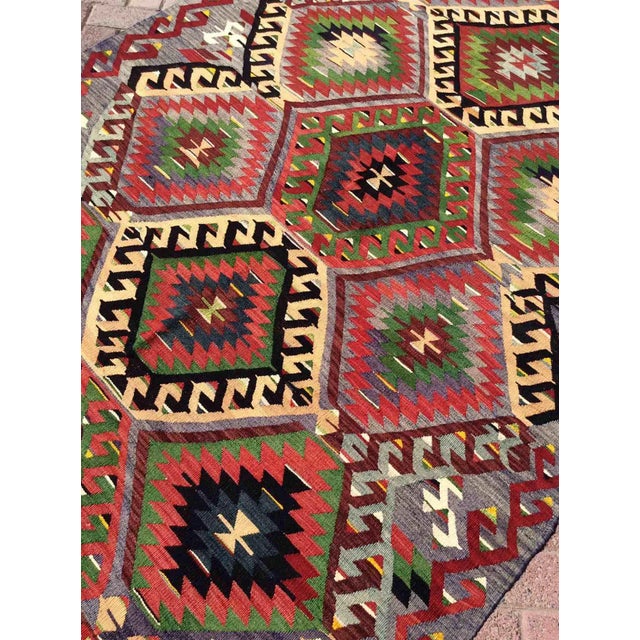 Vintage Turkish Kilim Rug - 58" X 108" For Sale In Raleigh - Image 6 of 9