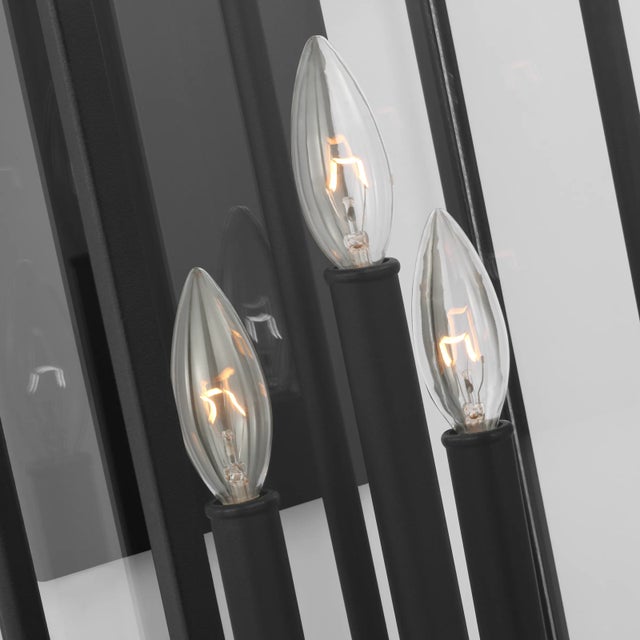 Visual Comfort Sean Lavin by Visual Comfort Studio Wellsworth 3-Light Outdoor Medium Lantern Sconce in Textured Black For Sale - Image 4 of 6