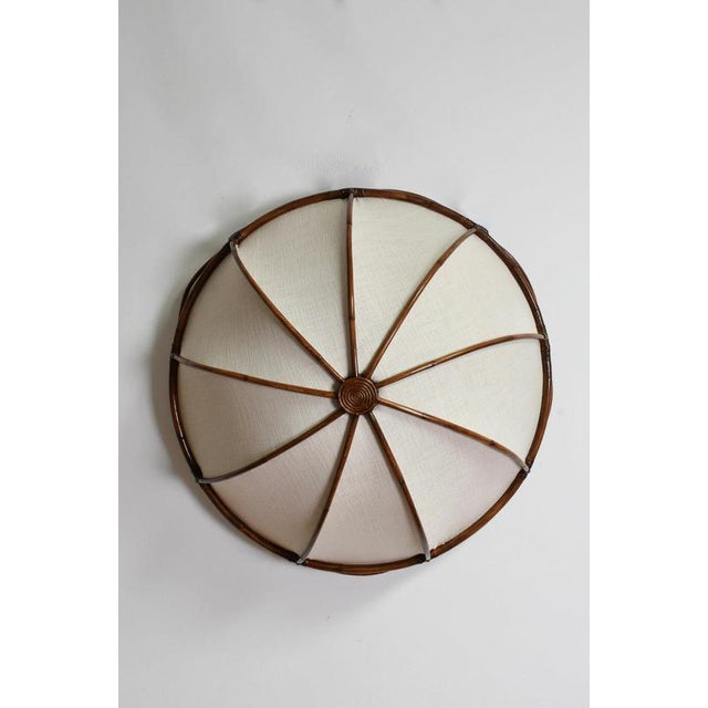 Contemporary Caprarola Rattan and Fabric Pendant Lamp by Barracuda Interiors For Sale - Image 3 of 6