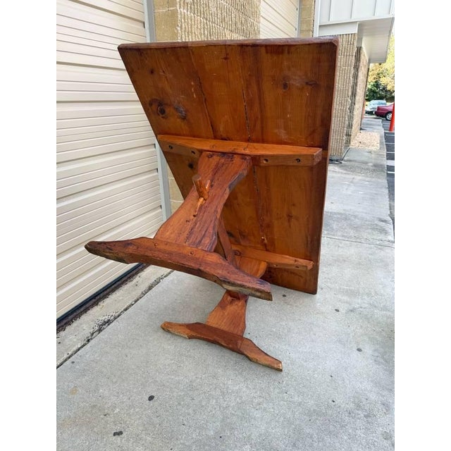 Antique 19th Century Farmhouse Trestle Base Dining Table For Sale - Image 12 of 12
