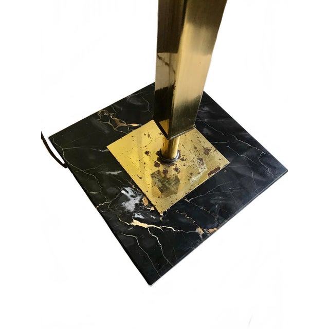Brass 1950s Stiffel Mid Century Modern Large Brass and Marble Table Lamp/ 1950s Modernist Lamp For Sale - Image 8 of 8