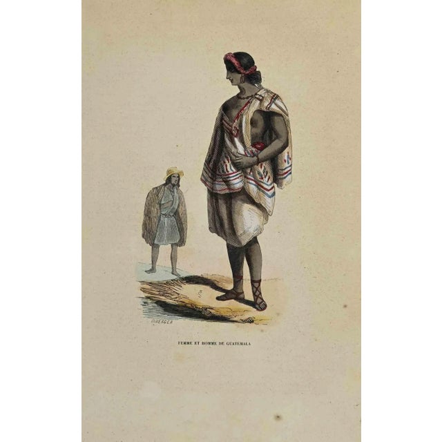 Woman and Man from Guatemala is a colored lithographs made by Auguste Wahlen in 1844. Good conditions. The artwork belongs...