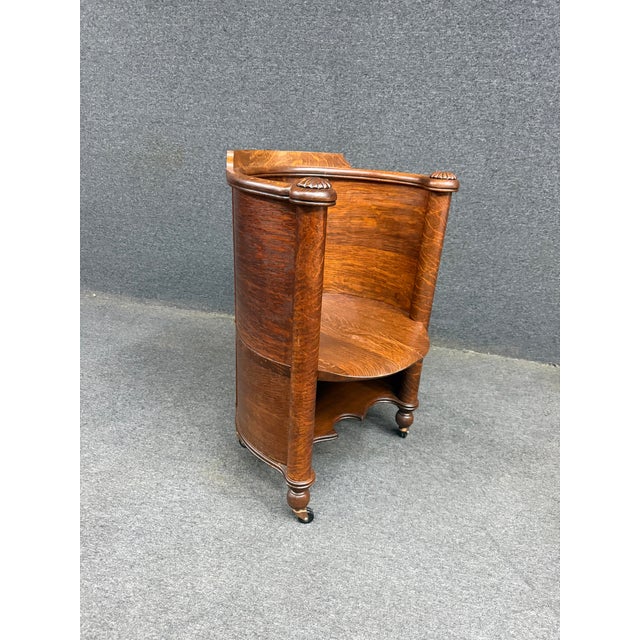 Brown Victorian Quarter Sawn Oak Chair For Sale - Image 8 of 12