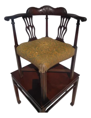 Late 19th Century Early 19th Century Walnut Chippendale Corner Chair