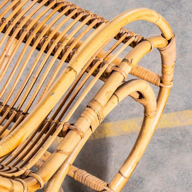French Rattan Rocking Chair, 1960s For Sale - Image 9 of 11