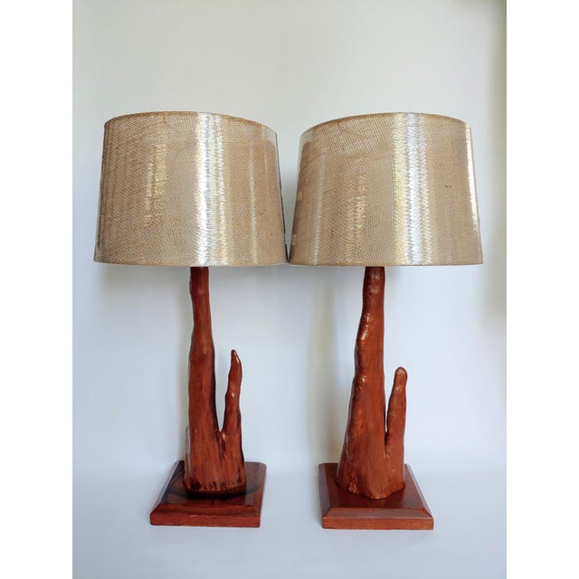 MidCentury Old Florida Cypress Knee Lamps a Pair Chairish