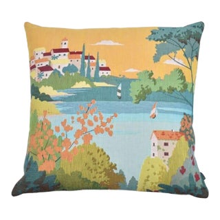 Lakeside in Provence Tapestry Cushion With Feather Filler - 46x46cm (18"x18") For Sale