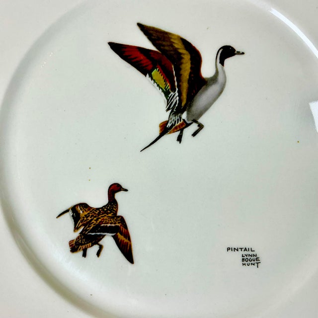 1950s Vintage Americana Adirondack Arts & Crafts Fowl Game Birds Dinner Plates - Set of 12, Lynn Bogue Hunt For Sale - Image 14 of 16