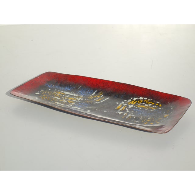 1950s Italian Abstract Enamel and Copper Art Bowl, 1950s For Sale - Image 5 of 6