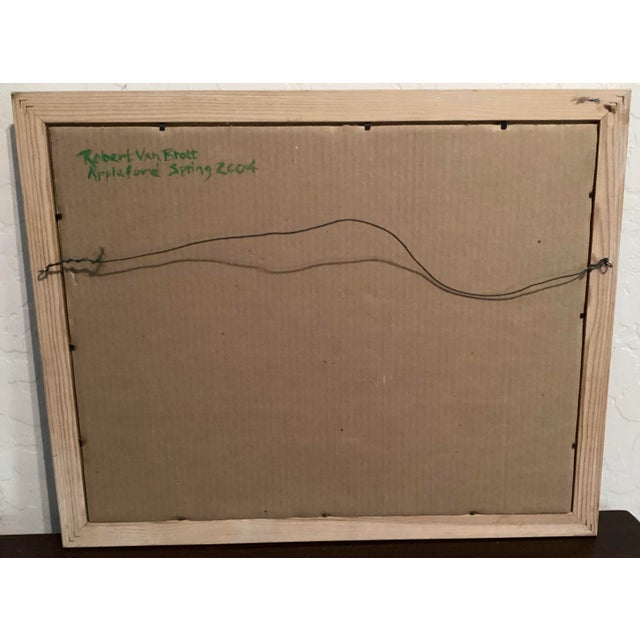 2004, Original Oil, Landscape,Forest by Robert Van Brott. Title “:Appleford Spring, 2004.” Bright Image of a Forest. Framed. Painting 20”Wx1”x16.25”H. For Sale - Image 4 of 12