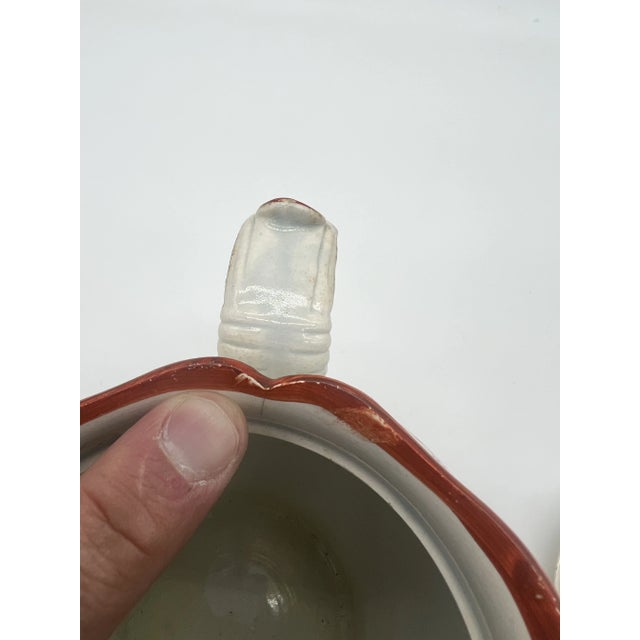 Orange Antique King's Rose Decorated Pearlware Tea Pot, Circa 1800 For Sale - Image 8 of 12