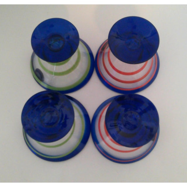 1990s 1990s Kosta Boda Royal Caribbean Hand Blown Martini-Margarita-Dessert Glasses - Set of 4 For Sale - Image 5 of 5