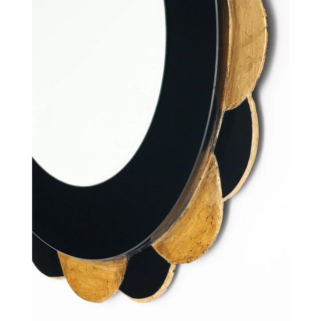 Wood Black and Gold Neo Baroque Sunburst Mirror For Sale - Image 7 of 9