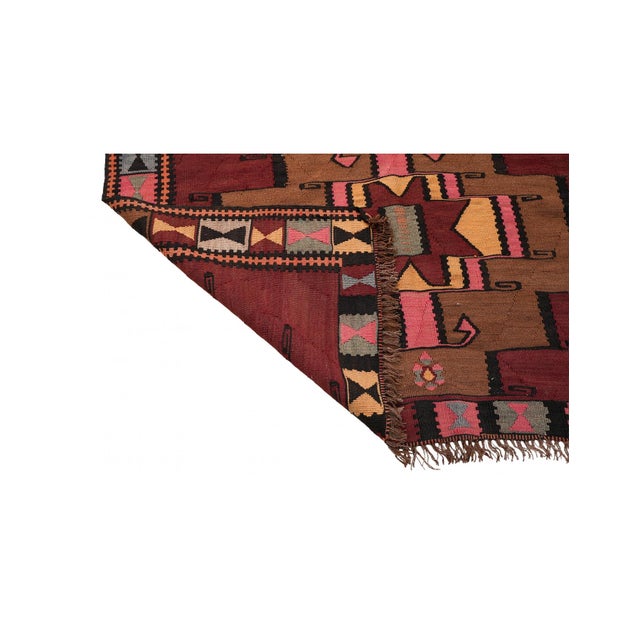 1960s Decorative Vintage Turkish Kars Kilim Rug - 4`6″ X 15`7″ For Sale - Image 5 of 6