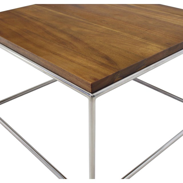 Milo Baughman Solid Stainless Steel Chrome Cube Nesting End Side Step Occasional Tables Set For Sale - Image 4 of 10