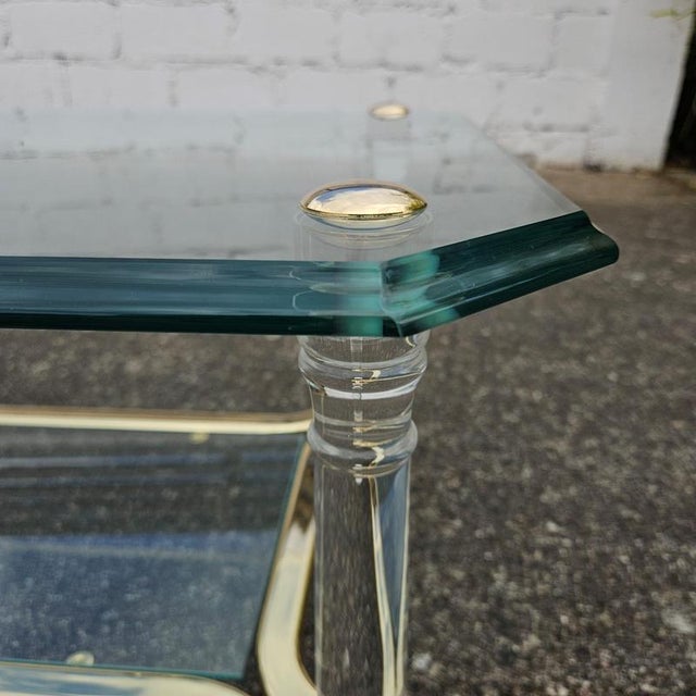 Italian Two-Tier Coffee Table in Glass, 1980s For Sale - Image 14 of 16