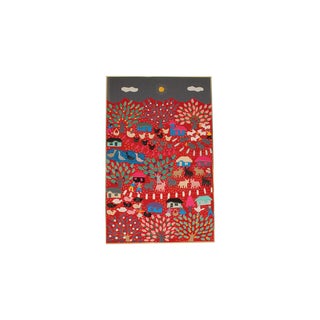 1990s Colombian Embroidered Applique Textile Art From Marshall Erdman Assoc. For Sale
