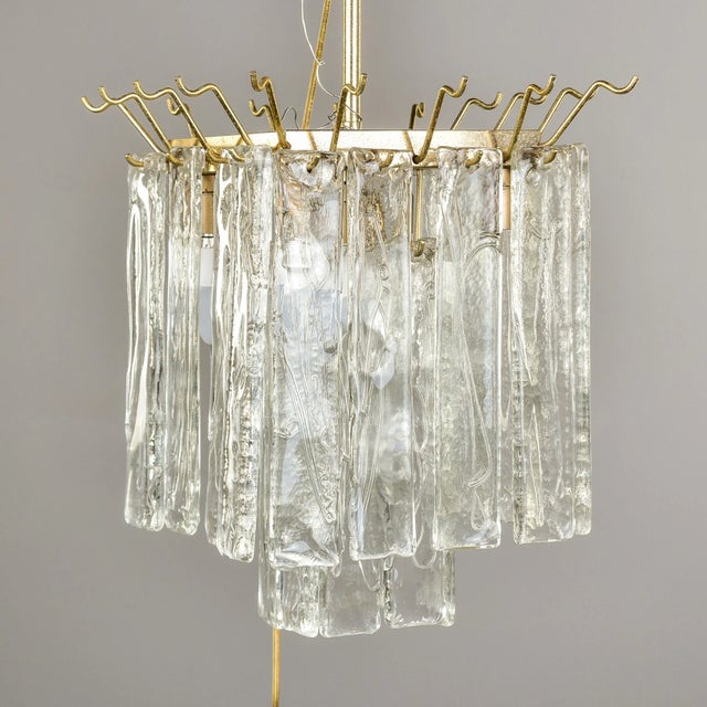 Mid Century Three Tiered Murano Glass Pendant Fixture For Sale - Image 10 of 12