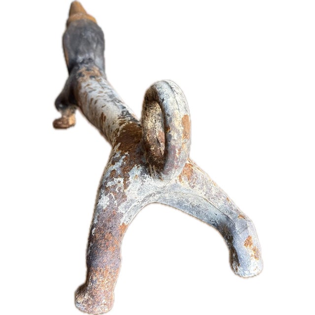Pair of Antique Cast Iron Dachshund-Shaped Andirons/Fire Irons/Fire Dogs For Sale - Image 9 of 12