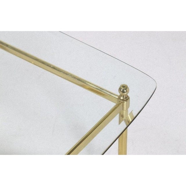 1950s Golden Brass Coffee Table with Cut Crystal, Italy, 1950s For Sale - Image 5 of 6