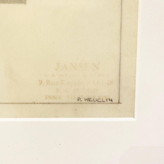 Maison Jansen Mid-20th Century Maison Jansen Architectural Detail Original Pencil Drawing For Sale - Image 4 of 7