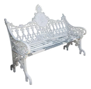 White Garden Bench in Cast Iron