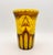Art Deco Bohemian Czech Amber & Canary Yellow Cut to Clear Vase | Tulip Motif | Early 20th C Style For Sale - Image 3 of 4