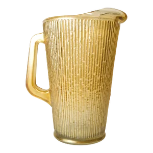 Marigold Carnival Glass Ribbed Bark Texture Pitcher