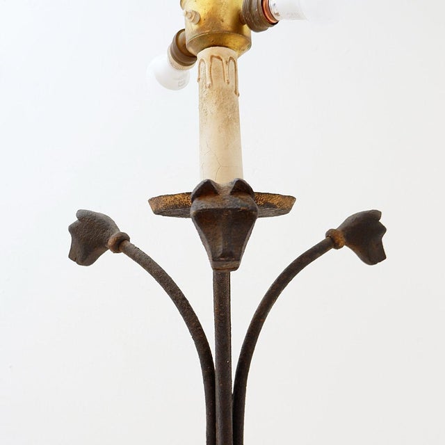 Tripod Floor Lamp in Wrought Iron For Sale - Image 6 of 14