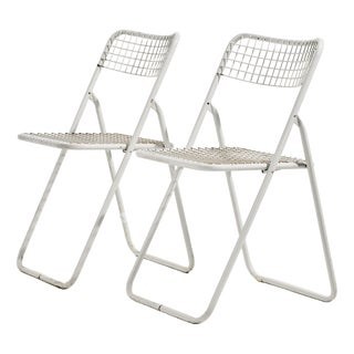 Vintage Folding Chair in Metal by Niels Gammelgaard for Ikea, 1970s For Sale